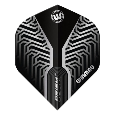 Winmau Prism Delta Black & Silver Premium Standard Dart Flights-2-Premier Darts