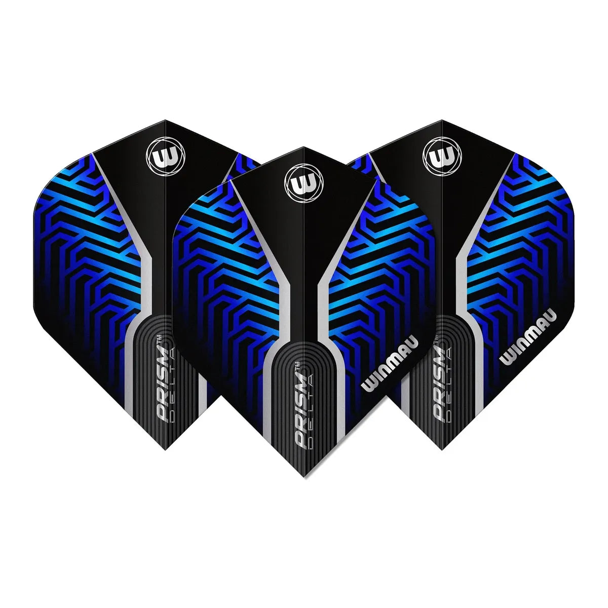 WINMAU Prism Delta – Set Di 3 Voli Per Freccette, Nero E Arcobaleno, Forma Standard, 100 Micron
