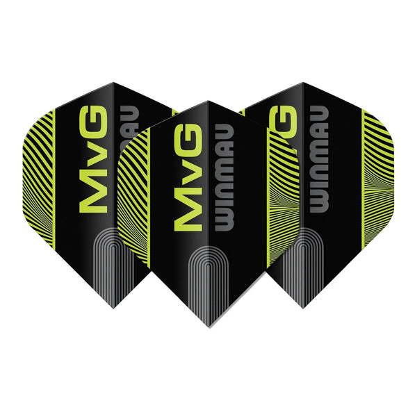 Winmau Prism Delta MvG Black & Green Logo Premium Standard Flights-1-Premier Darts