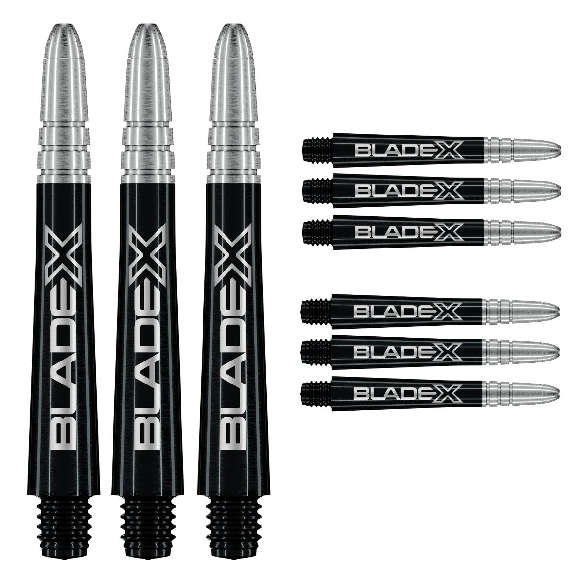 Winmau Vecta Blade X Black & Silver Dart Shafts-3-Medium-Premier Darts