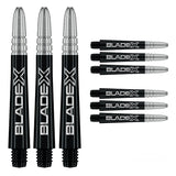 Winmau Vecta Blade X Black & Silver Dart Shafts-3-Medium-Premier Darts