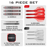 Harrows Damon Heta Geo QP 90% Tungsten Steel Tip Darts-7-22 GRAM-Premier Darts