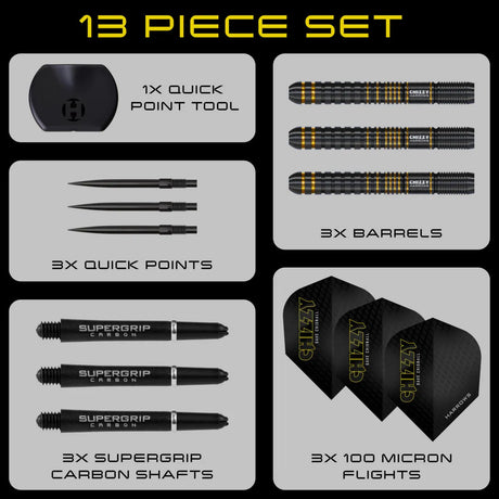 Harrows Chizzy Series 3 QP 90% Tungsten Steel Tip Darts-7-21 GRAM-Premier Darts
