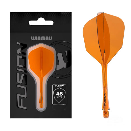 Winmau Fusion Integrated Flight System No6-23-Orange-Short-Premier Darts