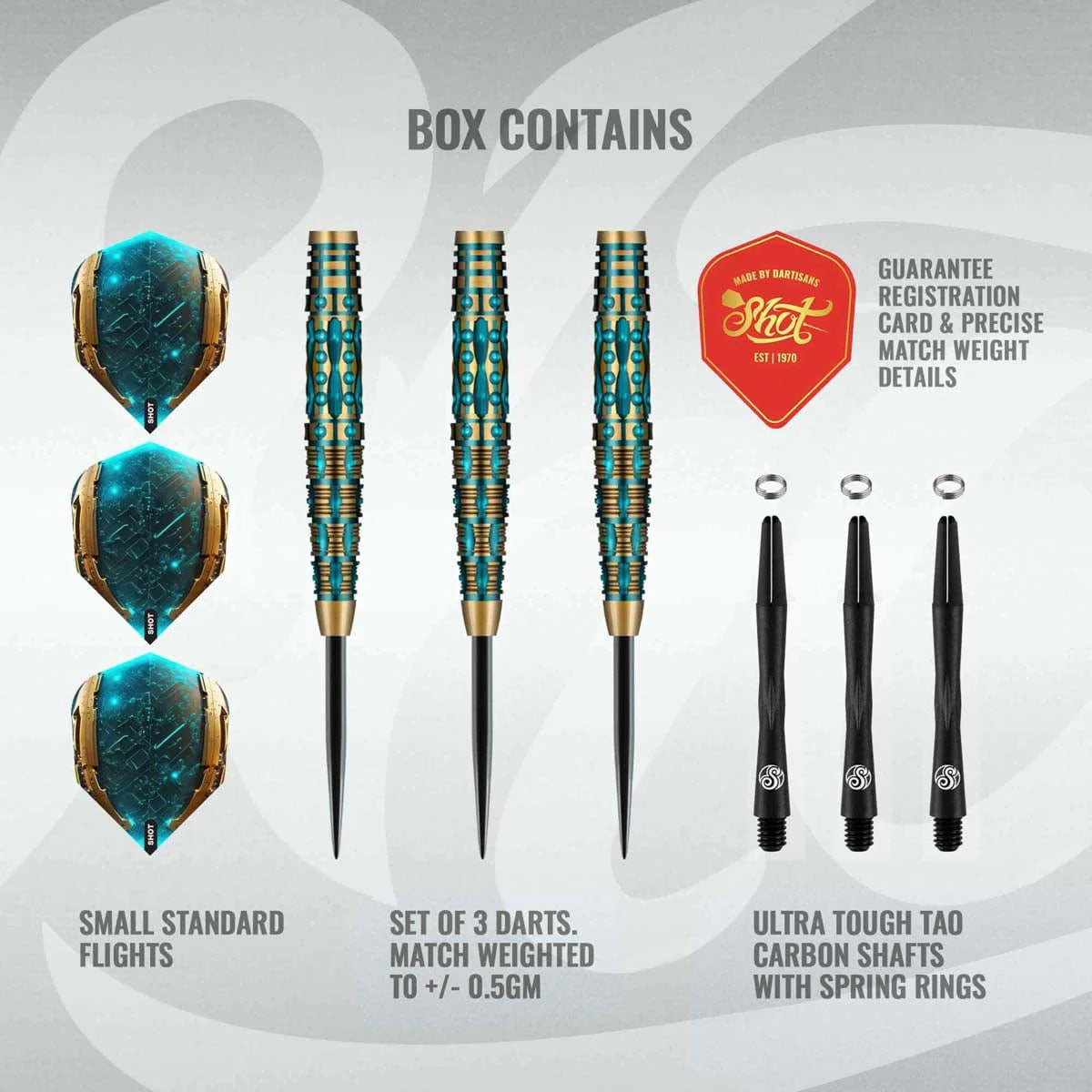 Shot AI Replicant 90% Tungsten Steel Tip Darts-4-23 GRAM-Premier Darts