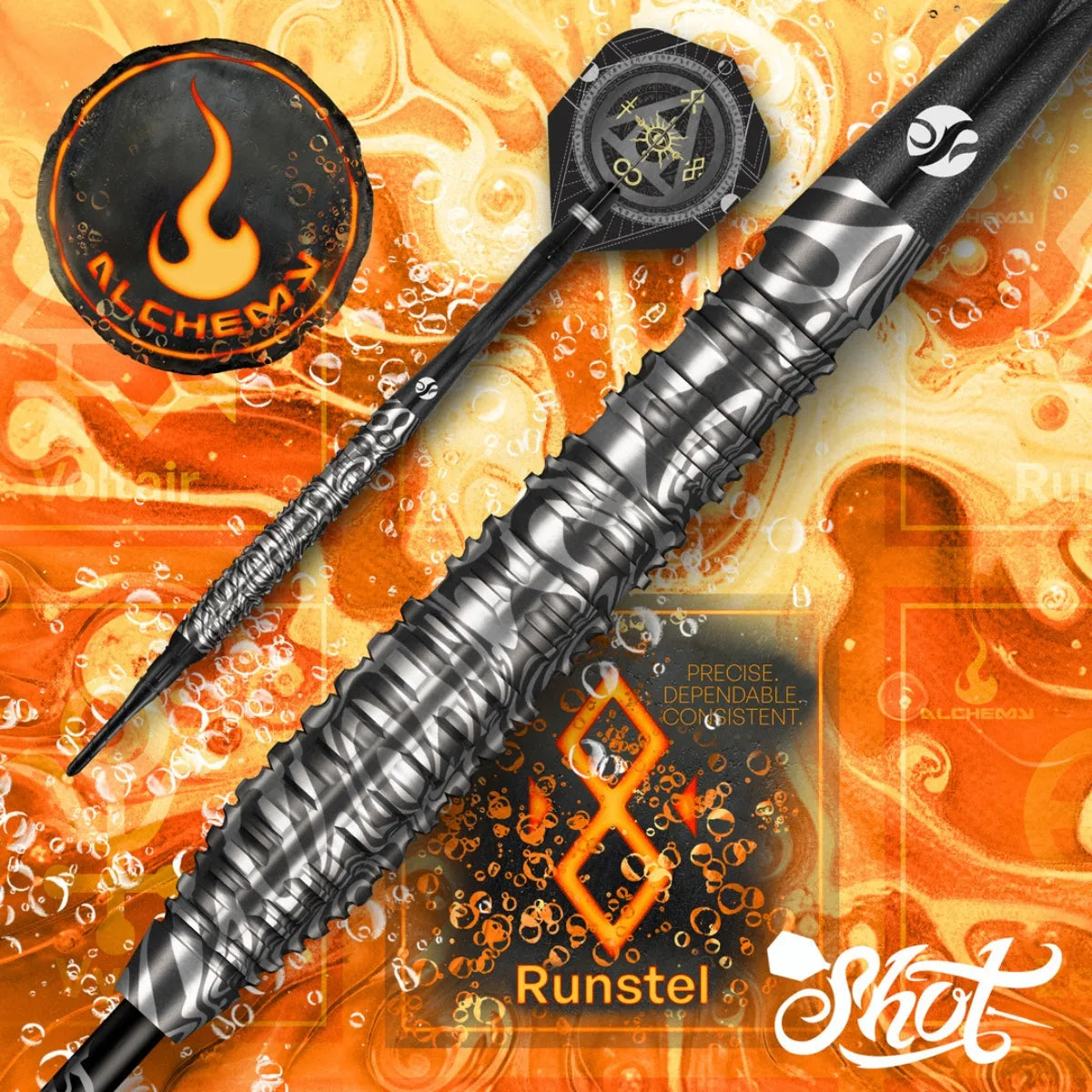 Shot Alchemy Runstil 90% Tungsten Steel Tip Darts-6-23 GRAM-Premier Darts
