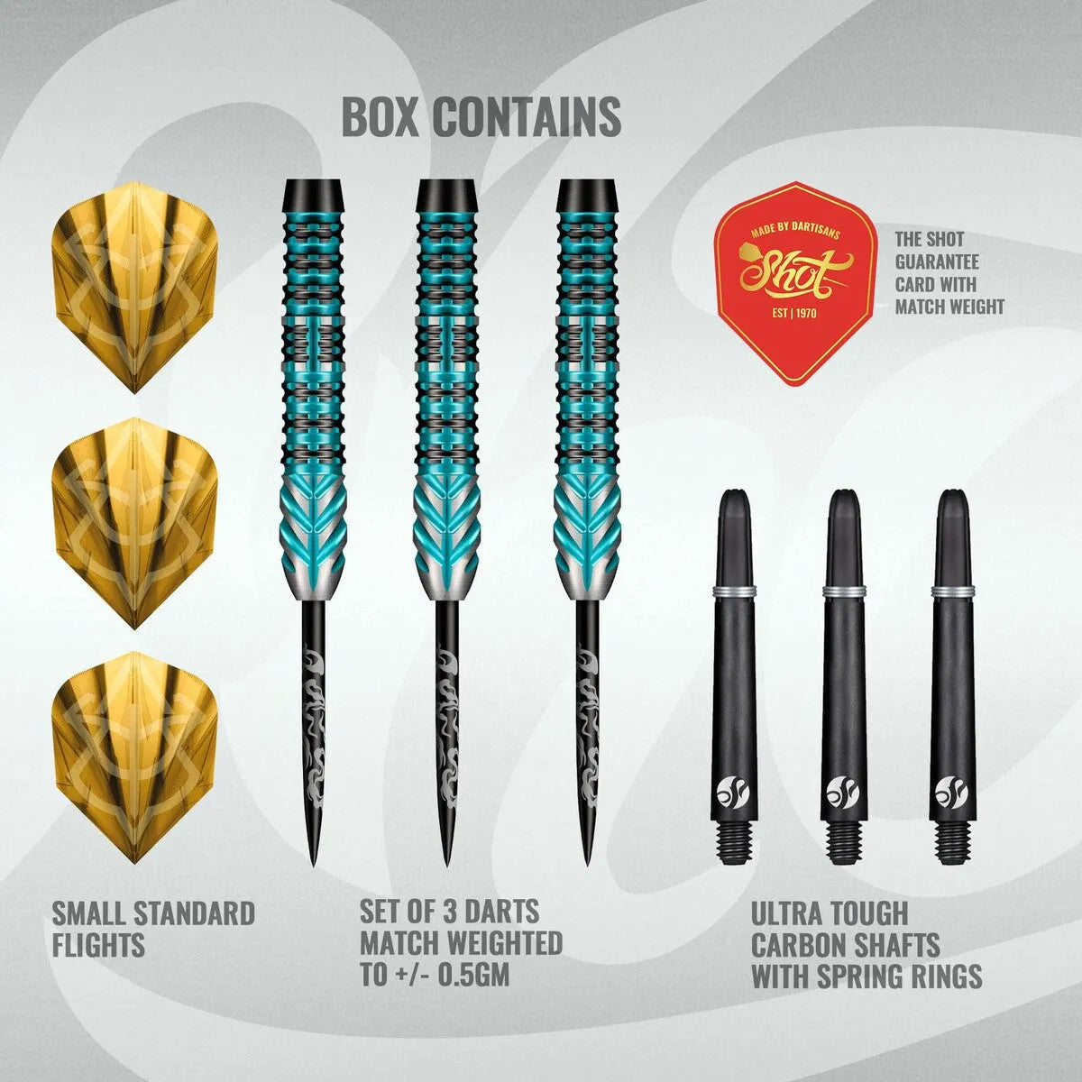 Shot Alchemy Volta 90% Tungsten Steel Tip Darts-5-23 GRAM-Premier Darts