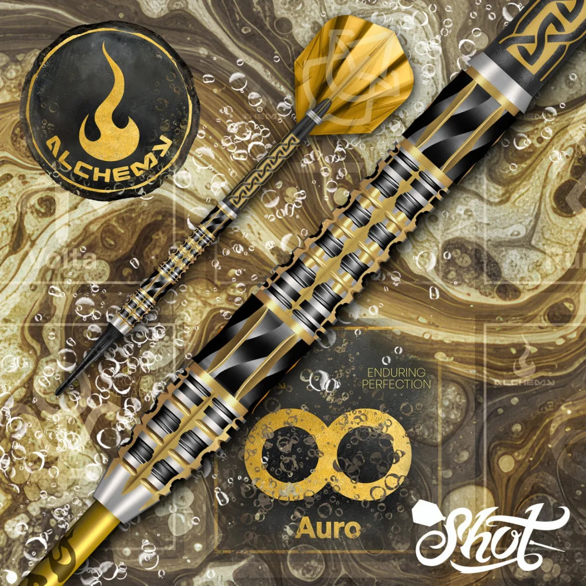 Shot Alchemy Auro 95% Tungsten Steel Tip Darts-10-23 GRAM-Premier Darts