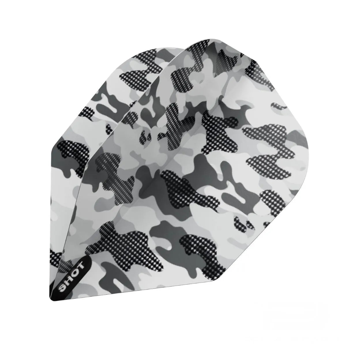 Shot Arctic Camo White Small Standard Dart Flights-2-Premier Darts