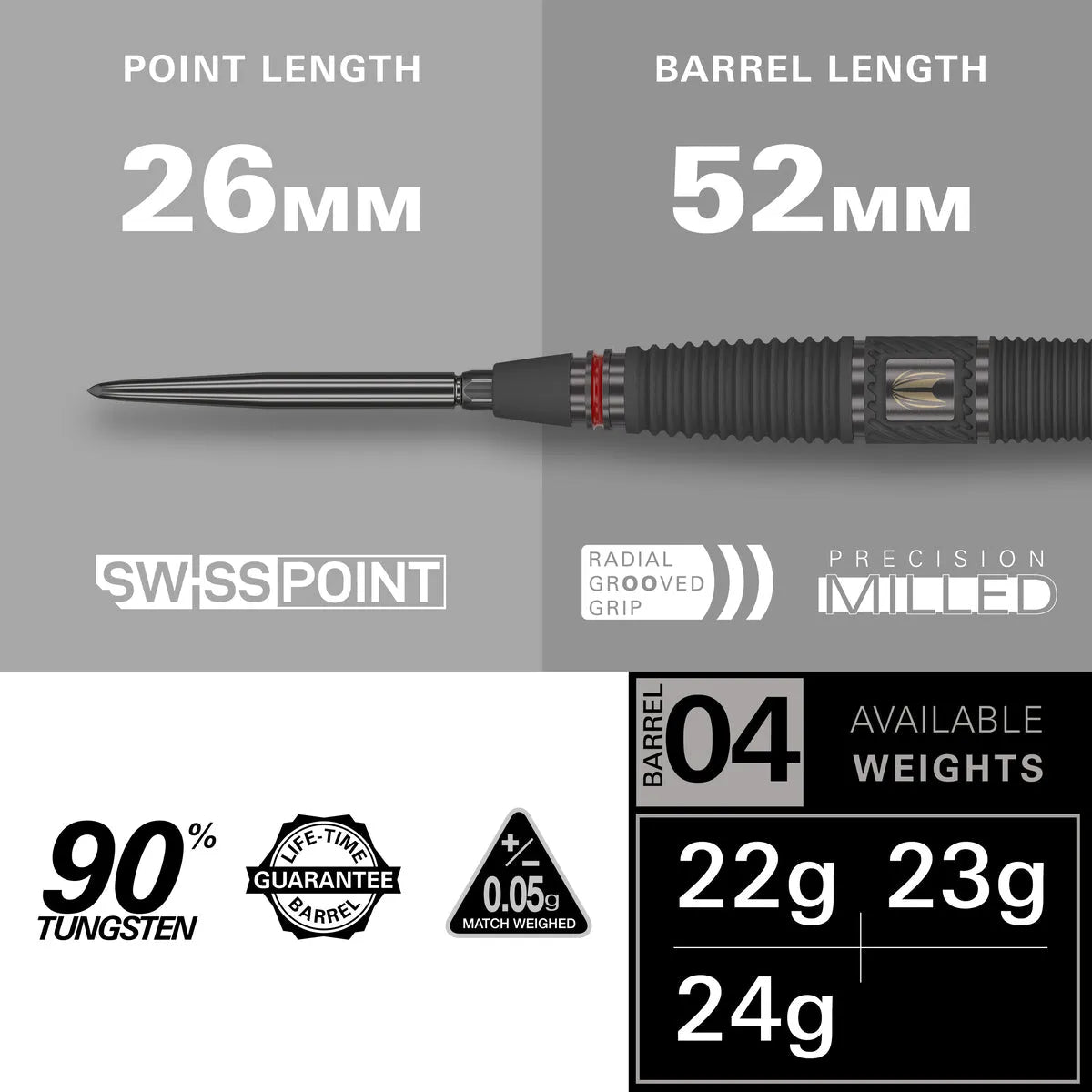 Target Darts Scope 04 SP 90% Tungsten Steel Tip Darts-4-22 GRAM-Premier Darts
