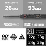 Target Darts Scope 01 SP 90% Tungsten Steel Tip Darts-4-22 GRAM-Premier Darts