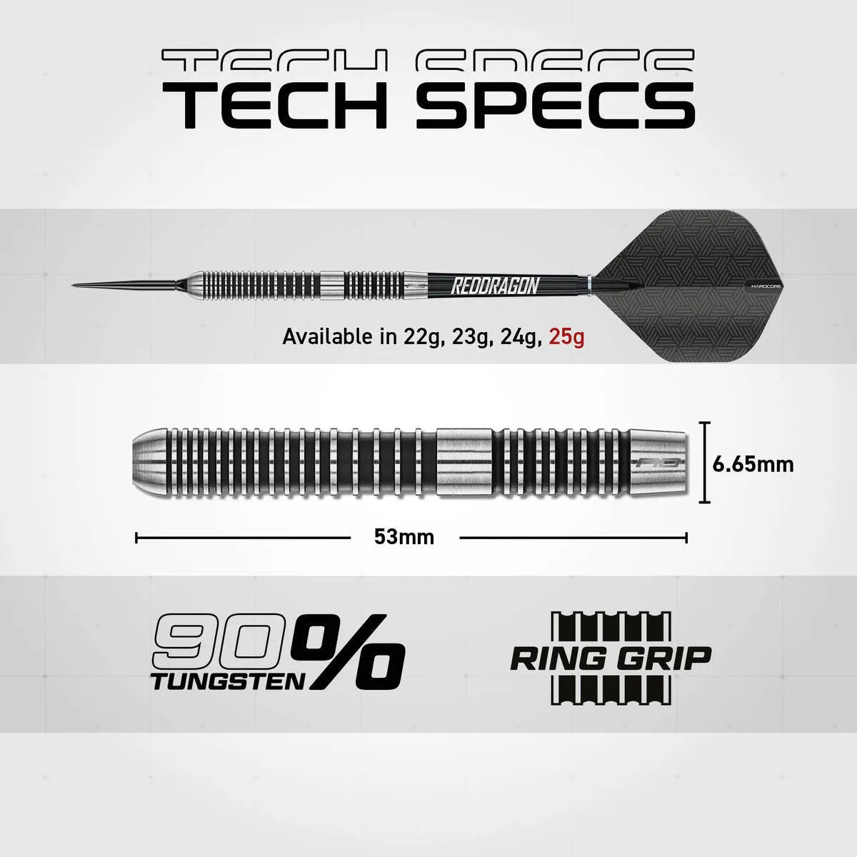 Red Dragon Pegasus SP 90% Tungsten Steel Tip Darts-7-22 GRAM-Premier Darts