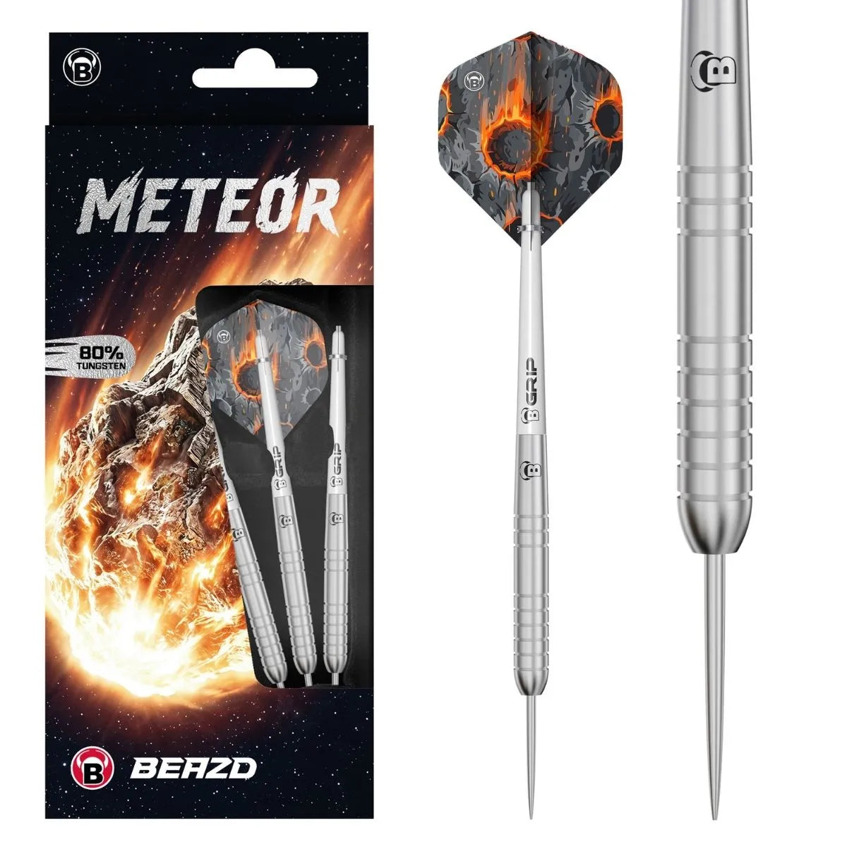 BEAZD Meteor 80% Tungsten Steel Tip Darts - MT7 - Ringed-1-24g-Premier Darts