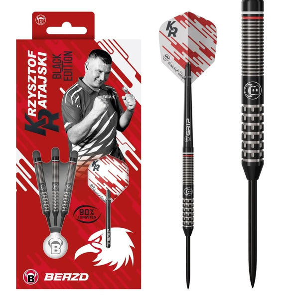 BEAZD Krzysztof Ratajski Gen 2 Black Edition 90% Tungsten Steel Tip Darts-1-22 GRAM-Premier Darts