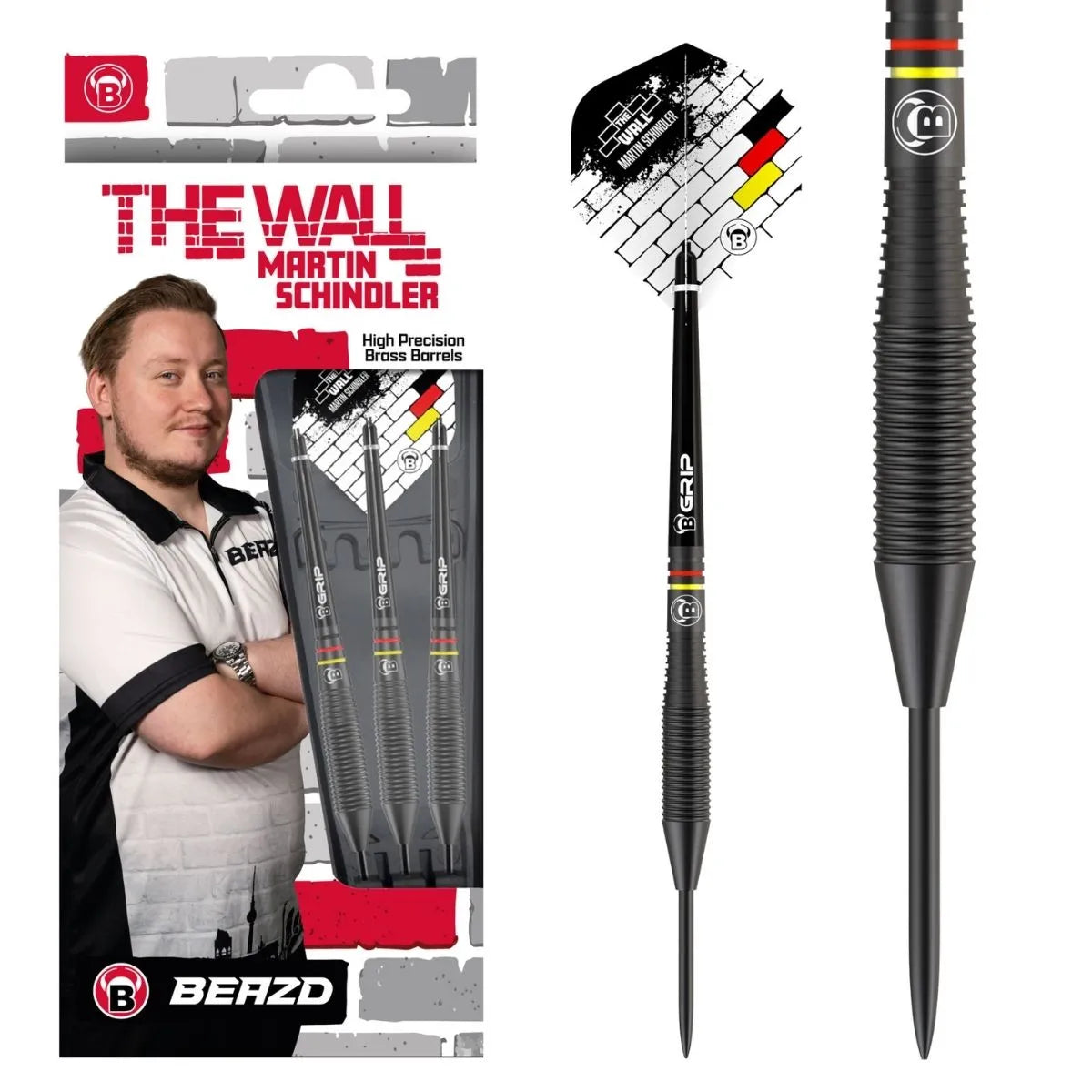 BEAZD Martin Schindler Black Brass Steel Tip Darts-1-21 GRAM-Premier Darts