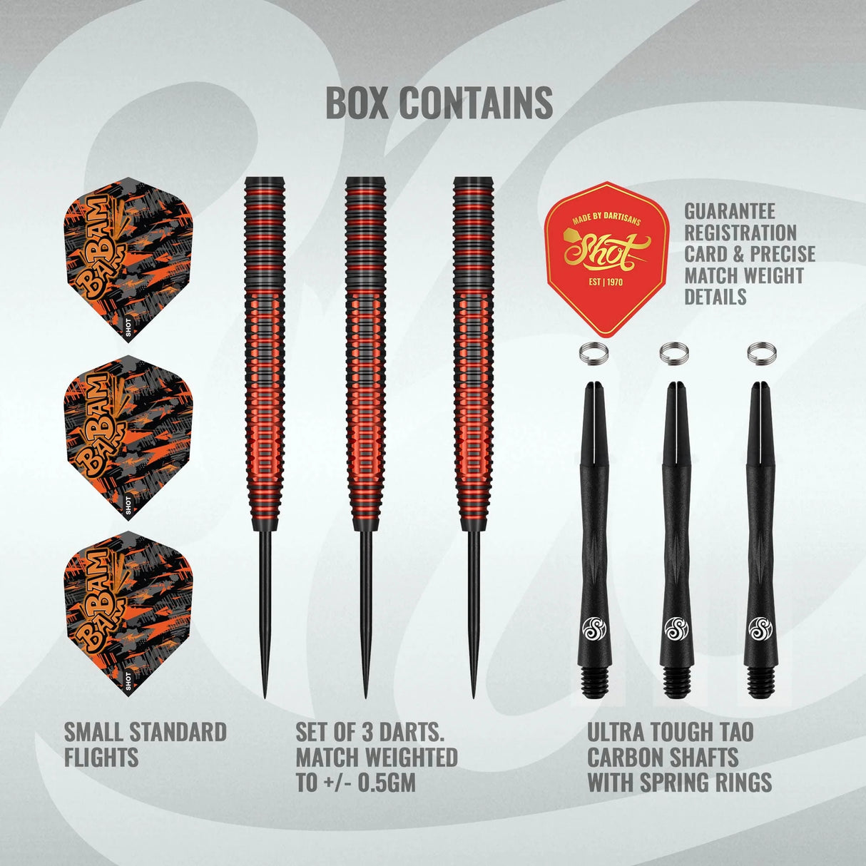 Shot Pro Series Bradley Brooks 90% Tungsten Steel Tip Darts-4-23 GRAM-Premier Darts