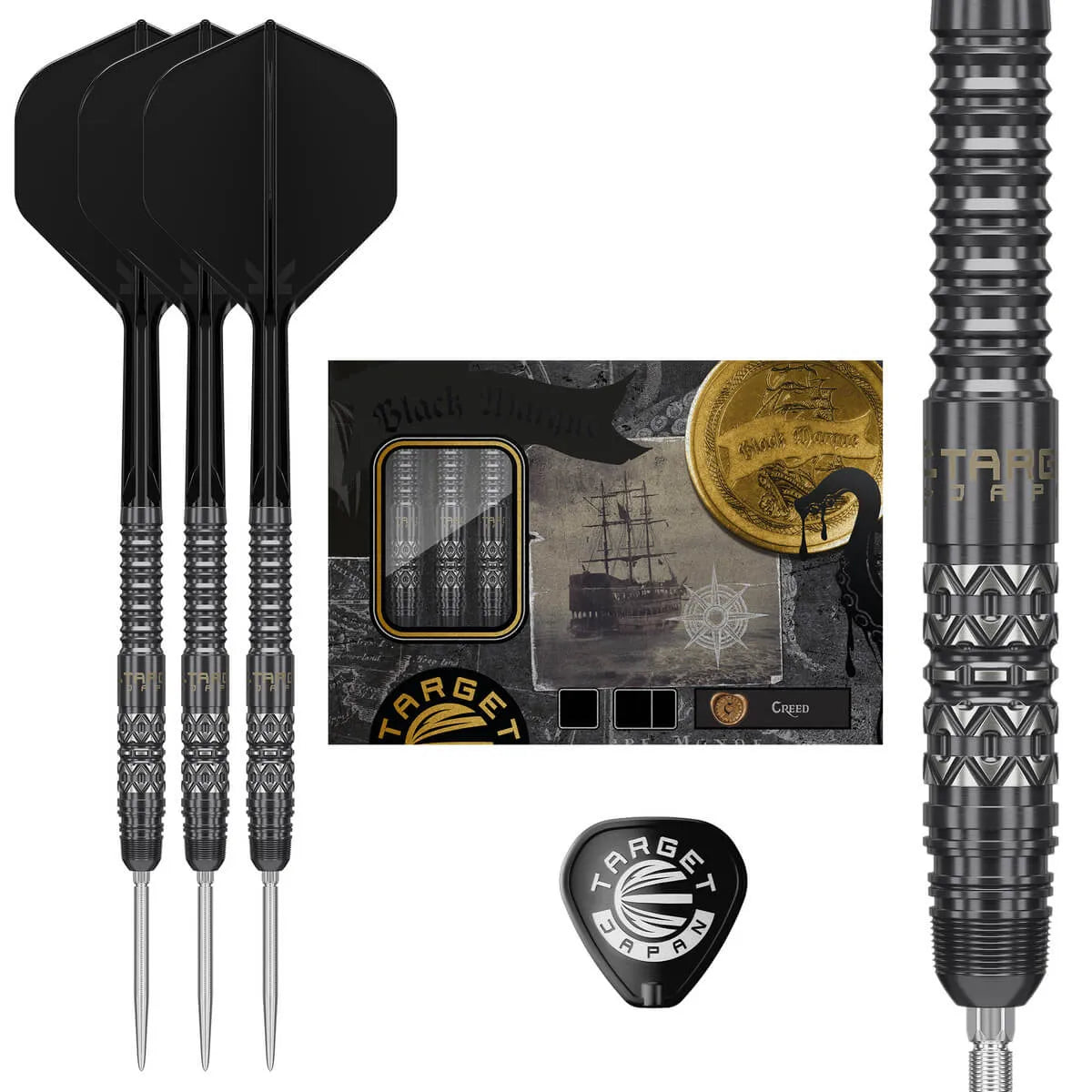 Target Japan Black Marque Creed 90% Tungsten Steel Tip Darts-3-23 GRAM-Premier Darts