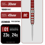 Target Japan Black Marque Spinel 90% Tungsten Steel Tip Darts-6-23 GRAM-Premier Darts