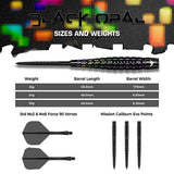 Mission Black Opal 95% Tungsten Steel Tip Darts-5-22 GRAM-Premier Darts