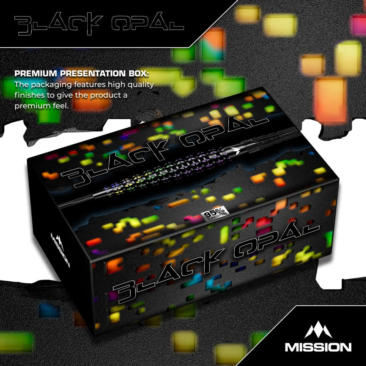 Mission Black Opal 95% Tungsten Steel Tip Darts-7-22 GRAM-Premier Darts