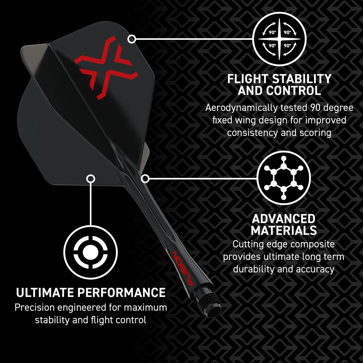 Winmau Blade X Fusion Integrated Flight System-2-Short-Premier Darts
