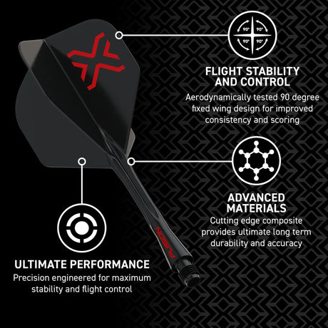 Winmau Blade X Fusion Integrated Flight System-2-Short-Premier Darts