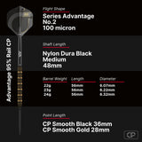 Bull's NL Advantage Rail CP 95% Tungsten Steel Tip Darts-8-22 GRAM-Premier Darts