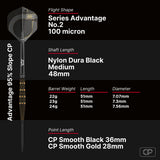 Bull's NL Advantage Slope CP 95% Tungsten Steel Tip Darts-8-22 GRAM-Premier Darts