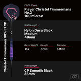 Bull's NL Christel Timmermans E1 CP 90% Tungsten Steel Tip Darts-6-25 GRAM-Premier Darts