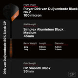 Bull's NL Dirk van Duijvenbode Black CP 80% Tungsten Steel Tip Darts-6-22 GRAM-Premier Darts