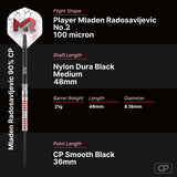 Bull's NL Mladen Radosavljevic CP 90% Tungsten Steel Tip Darts-6-21 GRAM-Premier Darts