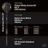 Bull's NL Ricky Evans CP 95% Tungsten Steel Tip Darts-6-22 GRAM-Premier Darts