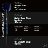 Bull's NL Blue Jewel CP 90% Tungsten Steel Tip Darts-6-21 GRAM-Premier Darts
