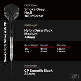 Bull's NL Silver Ash CP 90% Tungsten Steel Tip Darts-6-21 GRAM-Premier Darts