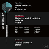 Bull's NL Volt Blue CP 80% Tungsten Steel Tip Darts-6-22 GRAM-Premier Darts