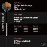 Bull's NL Volt Orange CP 80% Tungsten Steel Tip Darts-6-21 GRAM-Premier Darts