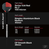 Bull's NL Volt Red CP 80% Tungsten Steel Tip Darts-6-21 GRAM-Premier Darts