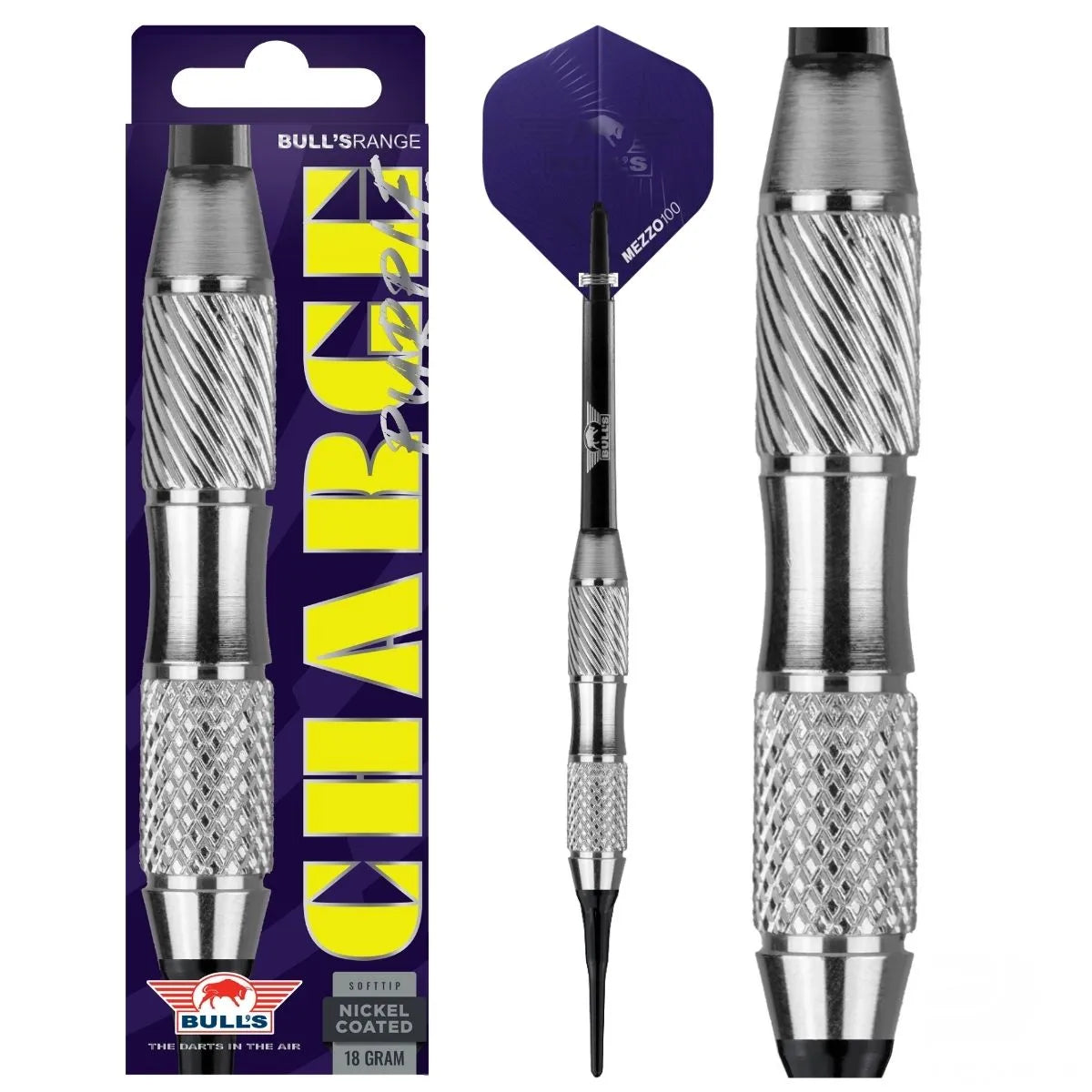 Bull's NL Charge Purple Nickel Coated Brass Soft Tip Darts-1-18 GRAM-Premier Darts
