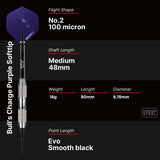 Bull's NL Charge Purple Nickel Coated Brass Soft Tip Darts-4-18 GRAM-Premier Darts