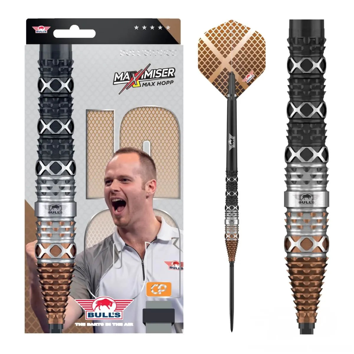 Bull's NL Max Hopp CP 95% Tungsten Steel Tip Darts-1-23 GRAM-Premier Darts