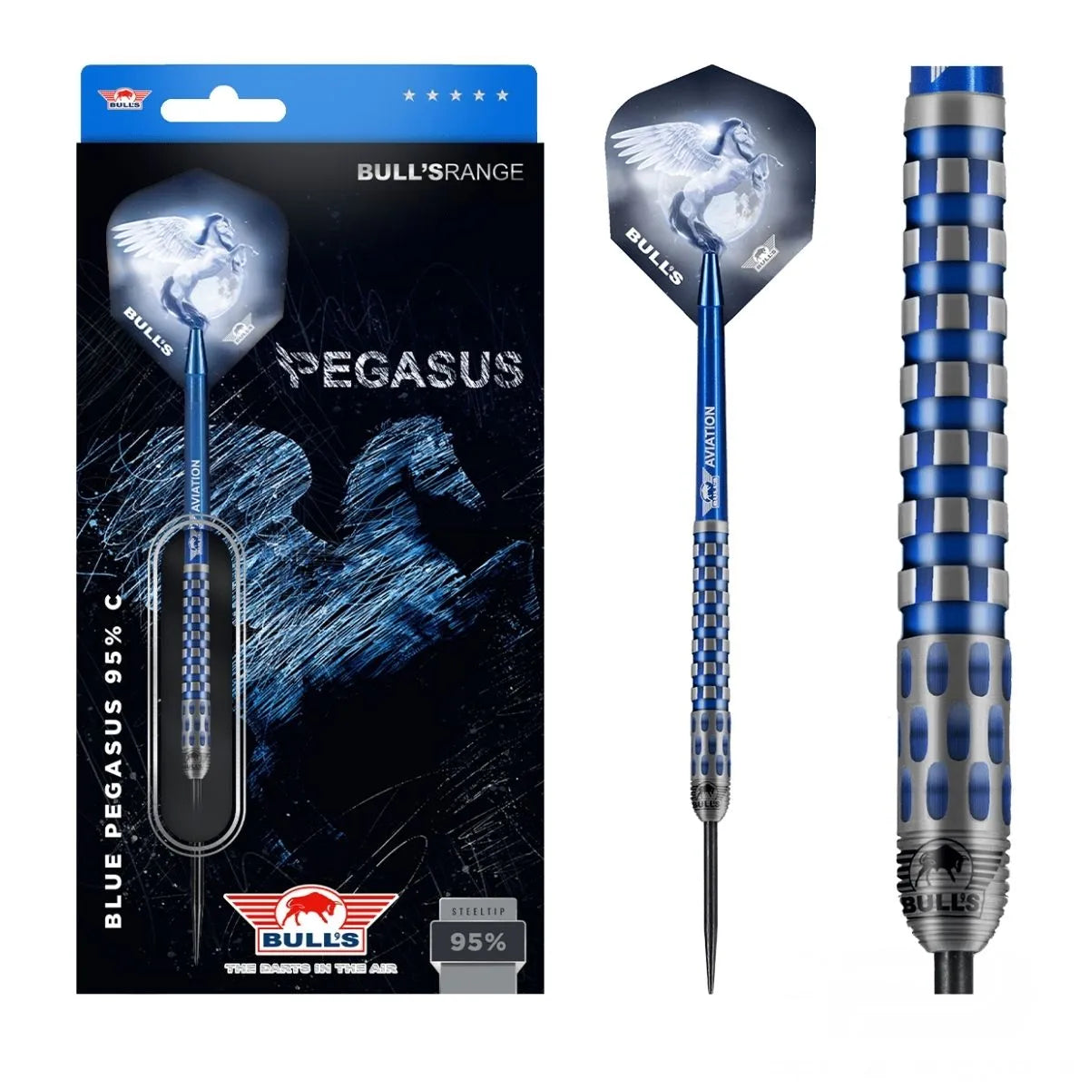 Bull's NL Blue Pegasus C 95% Tungsten Steel Tip Darts