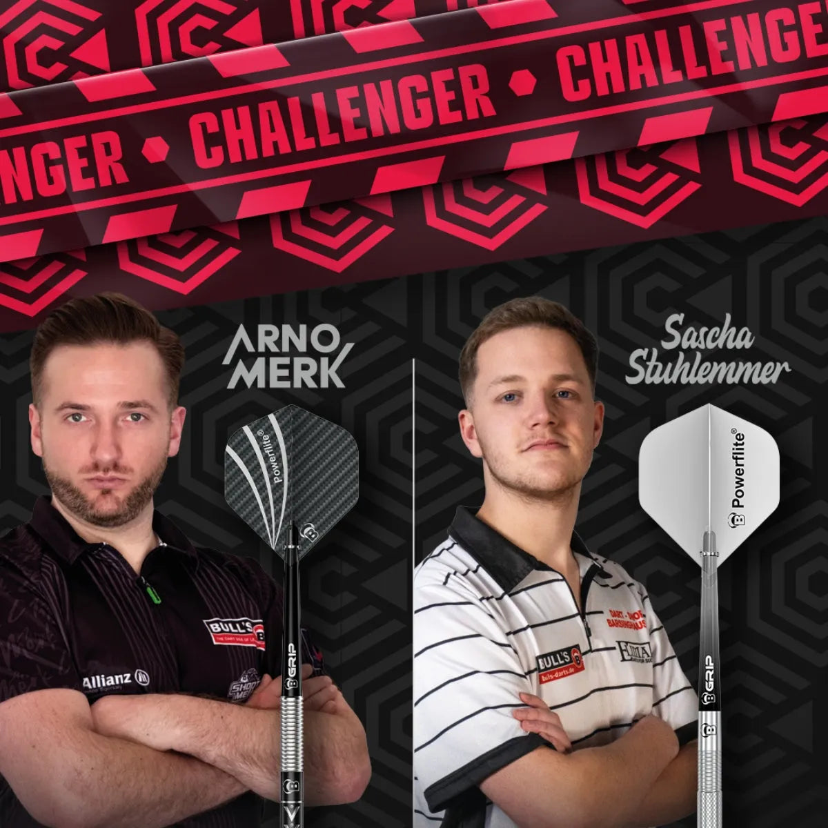 Bull's DE Challenger Arno Merk 90% Tungsten Steel Tip Darts