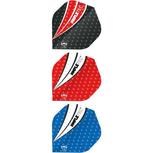 Bull's DE Dimpletec Dart Flights Assorted Colours-1-Black Red-Premier Darts