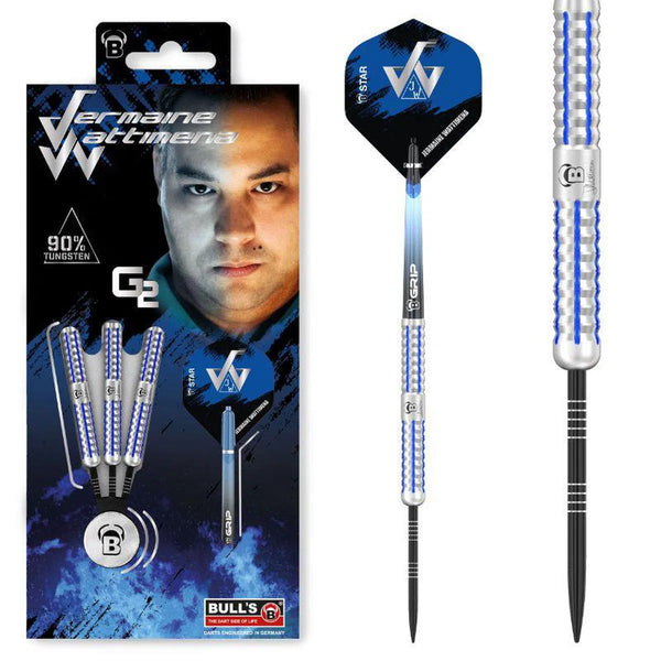 Bull's DE Jermaine Wattimena Gen 2 90% Tungsten Steel Tip Darts-1-22 GRAM-Premier Darts