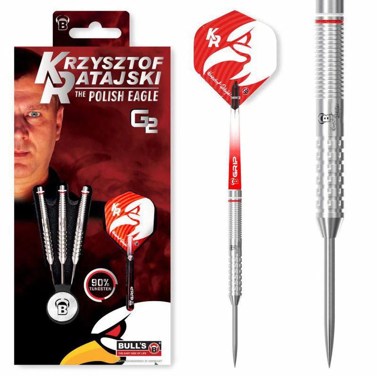 Bull's DE Krzysztof Ratajski Gen 2 90% Tungsten Steel Tip Darts