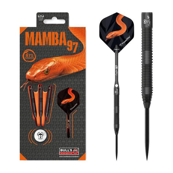 Bull's DE Mamba 97 M5 Black Titanium 97% Tungsten Steel Tip Darts-1-22 GRAM-Premier Darts