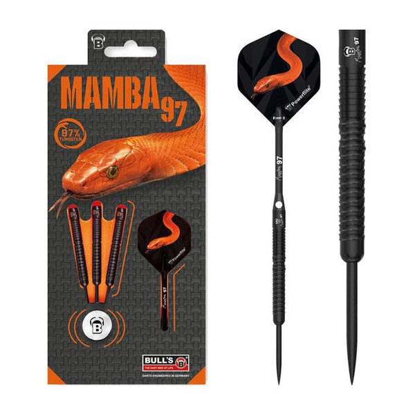 Bull's DE Mamba 97 M6 Black Titanium 97% Tungsten Steel Tip Darts-1-21 GRAM-Premier Darts