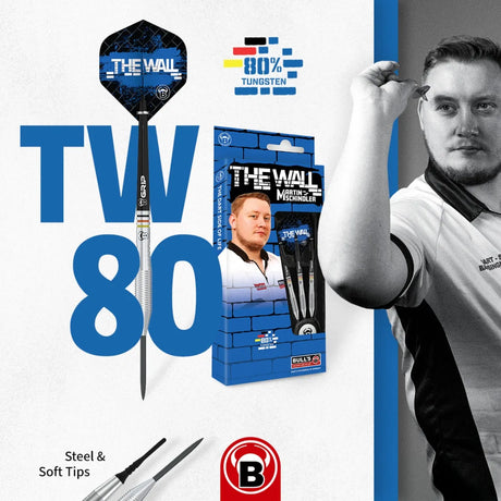 Bull's DE Martin Schindler TW 80% Tungsten Steel Tip Darts