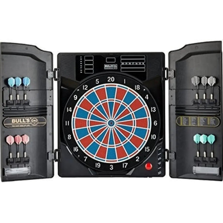 Bulls DE Master-Score Electronic Soft Tip Dart Board in Cabinet