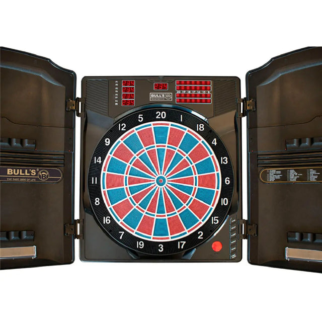 Bulls DE Master-Score Electronic Soft Tip Dart Board in Cabinet